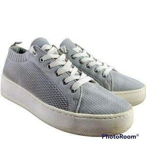 Steve Madden Womens Gray Bardo Waffle Knit Platform Lace Up Fashion Shoes Size 9